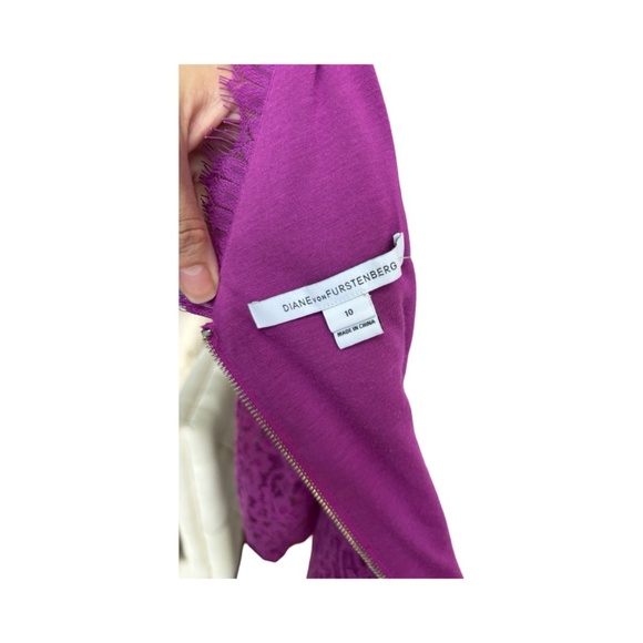 Diane Von Furstenberg Purple Lace mini Dress - 10 - Picture 7 of 7